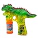 Kidsthrill T-Rex Dinosaur Bubble Shooter Gun with Sounds and Music – 2 Bubble Solution Included - Assorted Colors
