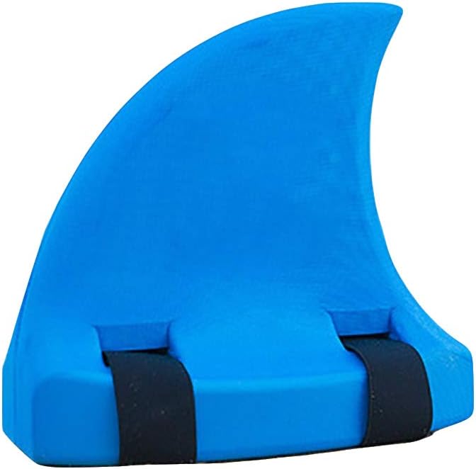 HXINFLABLE Shark Fin Swim Buoy, Animal Theme Pool Float with Adjustable Strap Swimming Float Aid for Kids Seaside in Summer-Blue