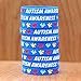 15 Autism Awareness Wristbands - Colorful Puzzle Pieces Silicone Bracelets