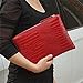 NIGEDU Women Clutches Crocodile Grain PU Leather Envelope Clutch Bag (Red)
