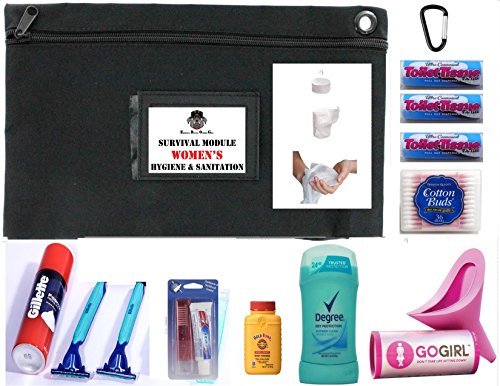 EDOG Emergency Disaster Kit Builder Module Compact Womens Hygiene & Sanitation Toiletry Kit | Go Girl Female Urination Device | Shaving Kit | Travel Kit Bag |Toiletry Supplies