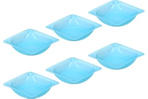 PATIKIL Square Weigh Boats, 7 Pack Plastic Small Scale Trays Powder Dispenser for Weighing Mixing, Blue