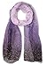 V28 Womens Floral & Graphic Print 100% Silk Great Nature Pattern Scarf (Petaled-Purple)