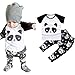 FEITONG Baby Toddler Boy Panda Shirt + Pants Kids Sets Outfit (12 Months, Black)