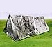 Delmera Emergency Survival Shelter Tent • 2 Person Toughest Mylar Emergency Thermal Tube Tent + Paracord - Perfect for Emergency First Aid Kit, Bug Out Bag, Survival, Camping or Outdoor (Silver- tent)