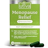 UTIVA Menopause Relief | Hormone-Free Menopause Support | Natural Multi-Symptom Relief | Helps Reduce Hot Flashes & Night Sweats | Mood Balance & Joint Support | Estrogen Free, 30 Vegi Capsules
