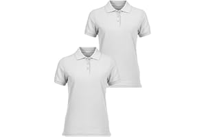 INGEAR Girls Short Sleeve Polo Shirt 2-Pack - School Uniform, Casual Wear, Moisture-Wicking, Breathable, Sizes 4-16