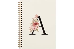 OXW Personalized Custom Initial A Notebook Journal, Customized Gifts for Women Teen Girls Coworkers Friends, Personalized Monogrammed Gifts for Women, Cute Girly Gifts for Teenage Girls(5.5'' X 8.3'')