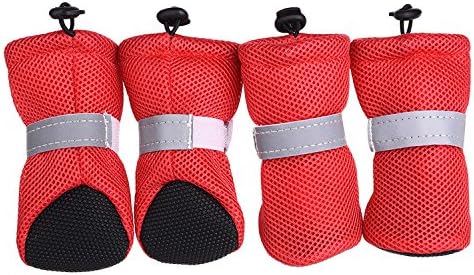 2 Pairs Pet Reflective Mesh Shoes Anti-slip Pet Dog Shoes Soft Comfortable Shoes For Small Dogs