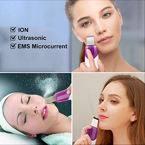 Facial Skin Scrubber TOPLANET Ultrasonic Skin Scrubber Peeling Extractor Cleaning Face Lift Blackhead Remover Facilitate Cell Metabolism for Anti-age Skin Care for Personal Salon Facial Care - Thumbnail 5