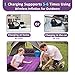 Queen Air Mattress, Inflatable Single High Airbed for Guests, Blow up Raised Air Bed for Camping with Electric Air Battery Pump, Purple