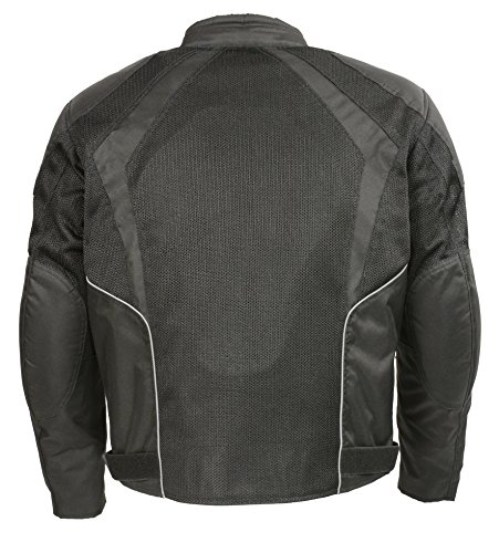 Milwaukee Performance Men's Nylon/Mesh Combo Racing Jacket with Armor (BLACK, 5X)