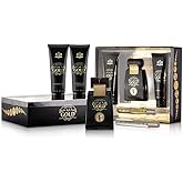 New Brand Perfumes Gold by New Brand for Men - 4 Pc Gift Set 3.3oz EDT Spray,4.3oz Shower Gel,4.3oz After Shave,0.5oz EDT Spray