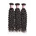 Donmily 8A Brazilian Curly Hair with Closure 3 Bundles Curly Hair Weft with Free Part Lace Closure 100% Unprocessed Virgin Human Hair Extensions Natural Color