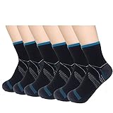 6 Pairs Sport Plantar Fasciitis Arch Support Low Cut Running Gym Compression Foot Socks / Foot Sleeves (S/M, Black1)