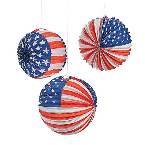 Fun Express Patriotic Balloon Lanterns, 6 Pack