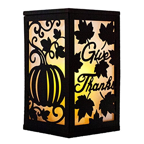 ReLive Flameless 3 Season LED Lantern Includes Twelve Magnetic Seasonally Themed Panels