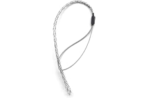 YZELCMT Cable Pulling Grip Lassos for 6-10mm（0.24"-0.39"）electrical wire, single head rope loop,11.02" long steel wire mesh sock, Anti-slip flexible cable sleeve