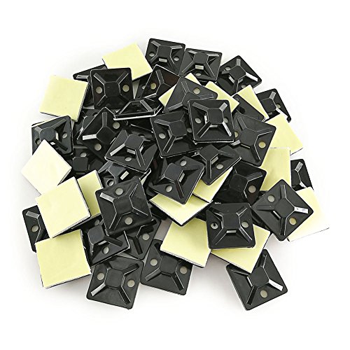 HS Cable Tie Mounts Self Adhesive with Screw Hole Zip Wire Tie Mounting