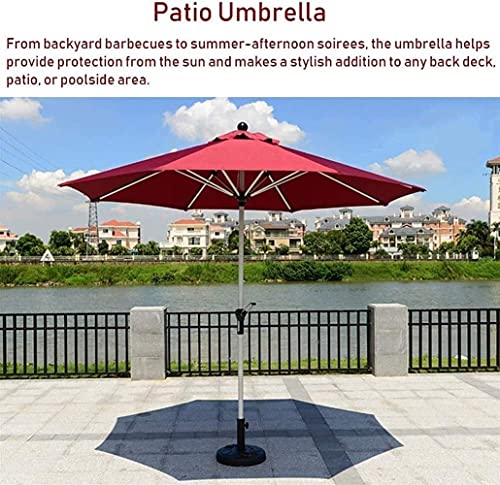 CCLLA Outdoor Garten Sonnenschirme 9-Fuß-Patio Outdoor Aluminium Markt Tischschirm mit Kurbel – Bild 3