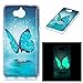 HuaWei Y5 2017 Case, Luminous Noctilucent Glow in the Dark Case Matching Design Protective Phone Back Cover TPU Shell Case for HuaWei Y5 2017 (butterfly)