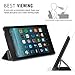MoKo Case for All-New Amazon Fire 7 Tablet (7th Generation, 2017 Release Only) - Ultra Lightweight Slim Shell Stand Cover with Frosted Back for Fire 7, Black (with Auto Wake/Sleep)