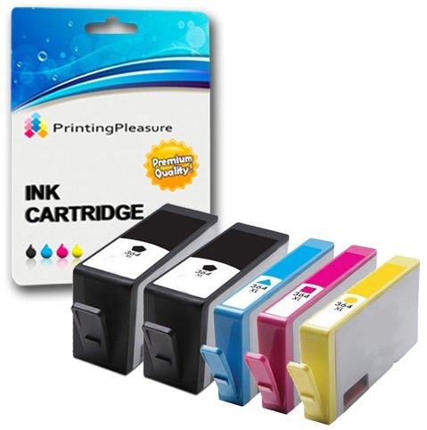 Printing Pleasure 5 (1 SET + 1 BLACK) Compatible Printer Ink Cartridges for Deskjet 3070A 3520 Officejet 4610 4620 Photosmart 5510 5515 5520 6510 6520 B110a B209a B210a | Replacement for 364XL