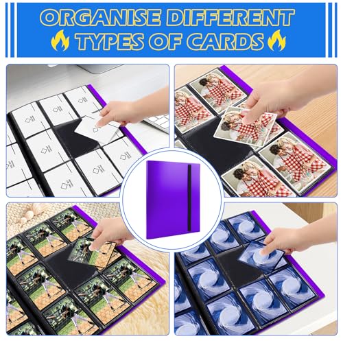 RISVOWO Card Album, 360 Collectible Cards, Transparent Collectible Card Albums, Waterproof Album Collection Cards for Standard Size Cards