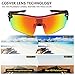 COSVER Polarized Sport Sunglasses for Mens Women Cycling Running Fishing with 5 Interchangeable Lenses Glasses (Black&Red, Multicoloured)
