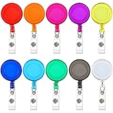 JANYUN 10 Pcs Retractable Badge Reel, Multi Color ID Badge Holder Retractable Clip for Nurse Doctor Teachers Office Workers Hanging ID Card Name Key Chain