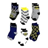 Batman Toddler 6 pack Crew Socks (2T/3T, Batman Pow!)