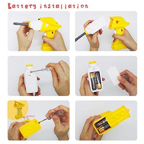 QUN FENG Take Apart Toys Remote Control Car 2 in 1 Construction Truck School Bus Taxi with Electric Drill 2.4G Stem Building Learning Toys for Boys 3,4,5,6,7 Year Olds