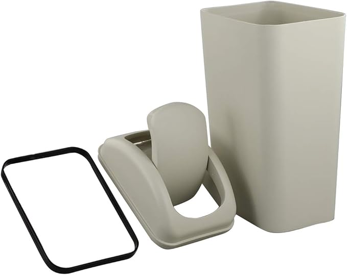 Ikando 14 Litre Kitchen Dustbin Plastic Swing Bin with Lid, 1 Pack