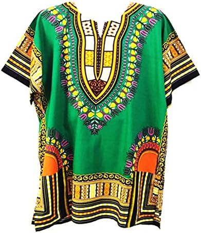 Vipada's Dashiki Shirt African Top Men's Dashiki Dark Green M
