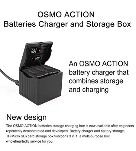 Sodoop Battery Charger for DJI Osmo Action Camera, Portable Outdoor 3 in 1Intelligent Storage Type Battery Charging,2A Quick Charger for DJI OSMO Action 4K Camera - Thumbnail 3