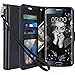 LK Case for Galaxy S6 Edge, [Wrist Strap] Luxury PU Leather Wallet Flip Protective Case Cover with Card Slots and Stand for Samsung Galaxy S6 Edge (Black)