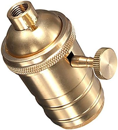 IWHD E26/E27 Copper Lamp Base Holder Retro Vintage Screw Light Socket Thread Vintage E27 Socket Lamp Holder Fixture Replacement