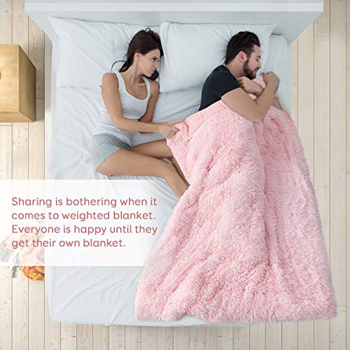 Uttermara Faux Fur Weighted Blanket 15lbs, Super Soft Plush Fleece and