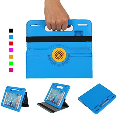 iPad Mini 4 Case, DICEKOO Kids Light Weight Handle Portable with 360 Degree Rotating Stand Case and Screen Protector Shockproof Children Cover for Apple iPad Mini 4 (Blue)