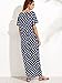 Verdusa Women's Polka Dot Casual Summer Short Sleeve Pocket Long Maxi Dress Blue L