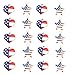 Ximkee 20Pcs Red White and Blue American Flag Star Heart Shaped Charm Pendant Gold Plated Dainty Ornament Synthetic Glass Living Memory Jewelry Making Independence Day Decoration (red white and blue)