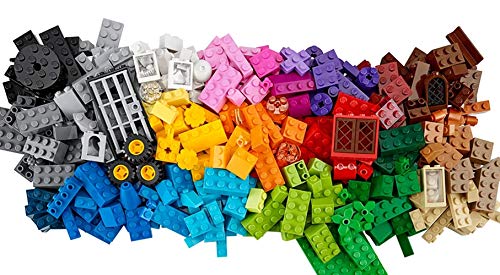 LEGO Classic Große Bausteine-Box, Konstruktionsspielzeug für Mädchen und Jungen mit Aufbewahrungsbox, enthält bunte LEGO Steine, Reifen, Türen, etc. in 33 Farben, Geschenk für Kinder ab 4 Jahren 10698 – Bild 6