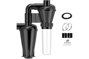 PEMEDOR OD2'' 99.9% High Efficiency Woodworking Double Filtration Cyclone Dust Collector DIY Turbocharged Filter Industrial Separator Collector Canister Dust Control System for Shop Vac Contractor Assistant