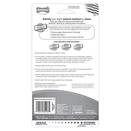 Nylabone Power Chew DuraChew Bone Dog Chew Toy, Twin Pack, Medium