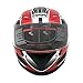 MMG Motorcycle Full Face Helmet DOT Street Legal, Spikes Red, Medium, Includes 2 Visors Clear and Smoked Shield