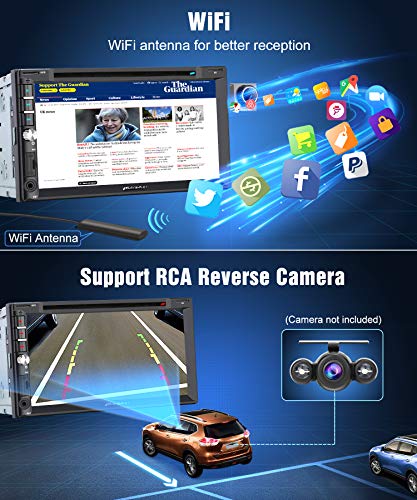 PUMPKIN Android 8.0 Car Stereo Double Din with DVD Player, GPS Navigation, WiFi, Support Fastboot, Backup Camera, Android Auto, AUX, USB SD, 7 inch Touch Screen - Thumbnail 4