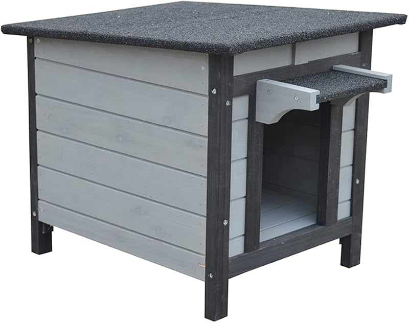 Bunny Business Rabbit Guinea Pig Cat Wooden Hide House Run 50x42x43cm Dark Grey