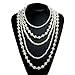 BABEYOND Vintage 1920s Gatsby Imitation Pearl Choker Necklace 20s Art Deco Flapper Accessories for Women White (5-Layer-1)