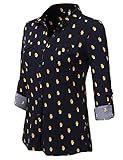 H2H Womens Casual Blouse Long and Rolled up Sleeve Top Suit Shirts
