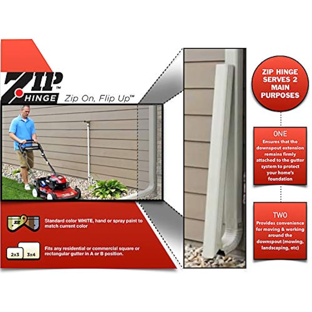  2 Pack Downspout Extension Gutter Hinge Fits 2x3, 3x4, 5 Inch, 6